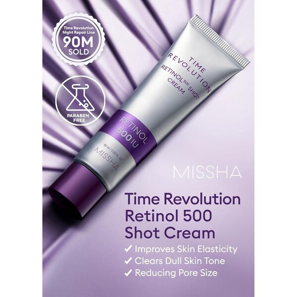 Missha Time Revolution Night Repair Retinol 500 Shot Cream, 2.02 OZ