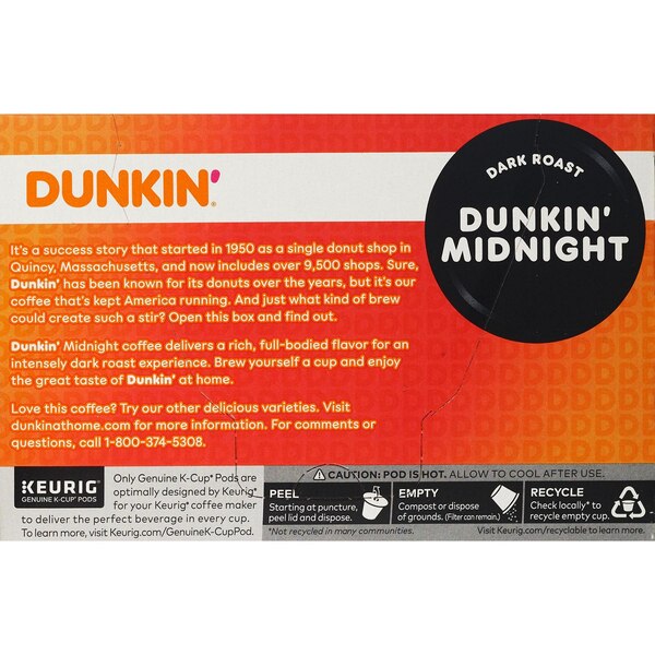 Dunkin' Coffee K-Cups, Dark Roast, 10 ct, 3.52 oz