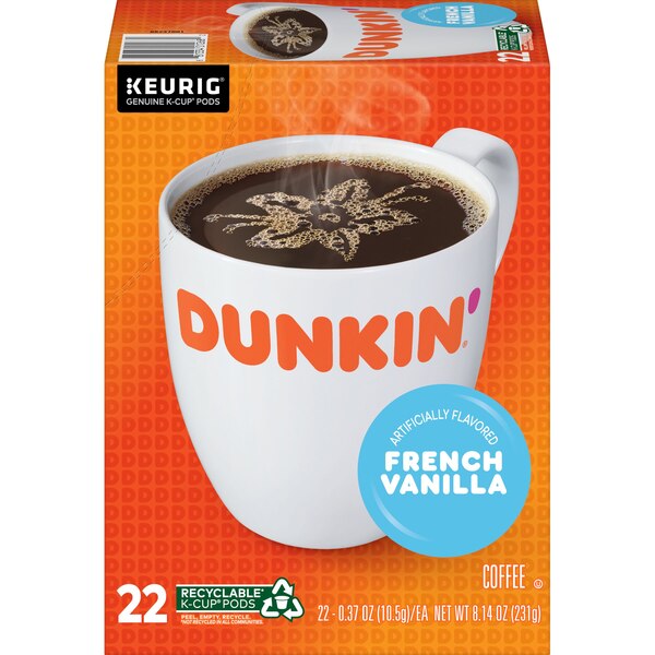 Dunkin' Original Blend, French Vanilla, Keurig K-Cup Pods, 22 ct