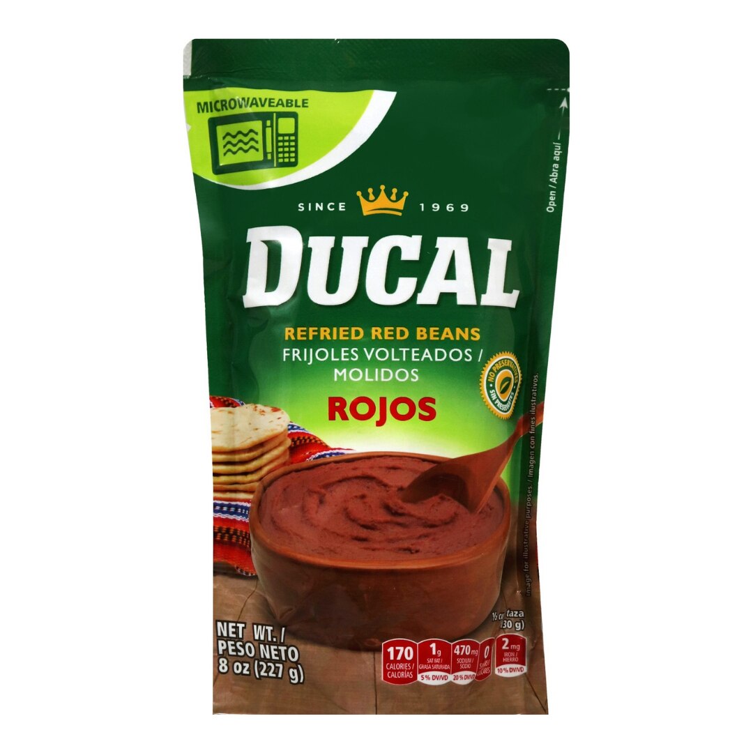 Ducal Refried Red Beans, 8OZ, Doy Pack