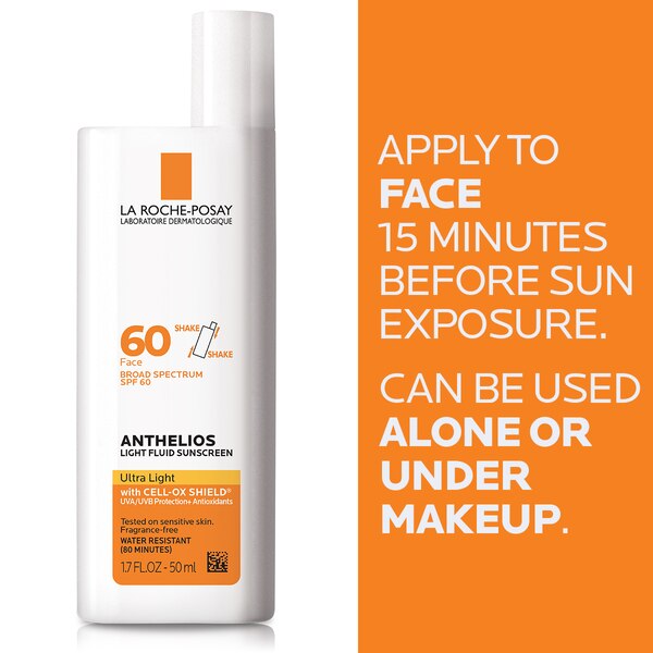 La Roche-Posay Anthelios 60 Face Ultra Light Sunscreen Fluid, 1.7 OZ