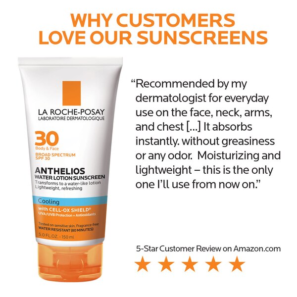 La Roche-Posay Anthelios Cooling Water-Lotion Sunscreen, SPF 30, 5 OZ