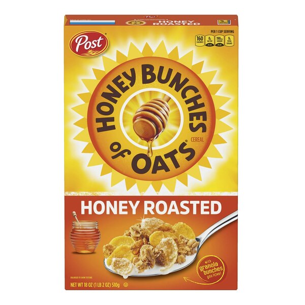Honey Bunches of Oats, Honey Roasted Cereal, Family Size, 18 oz