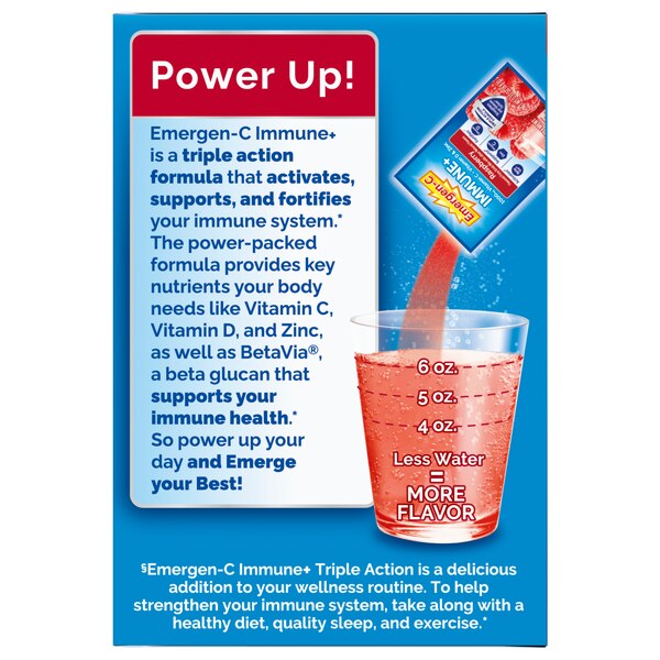 Emergen-C Immune+ 1000mg Vitamin C Powder, 30 CT
