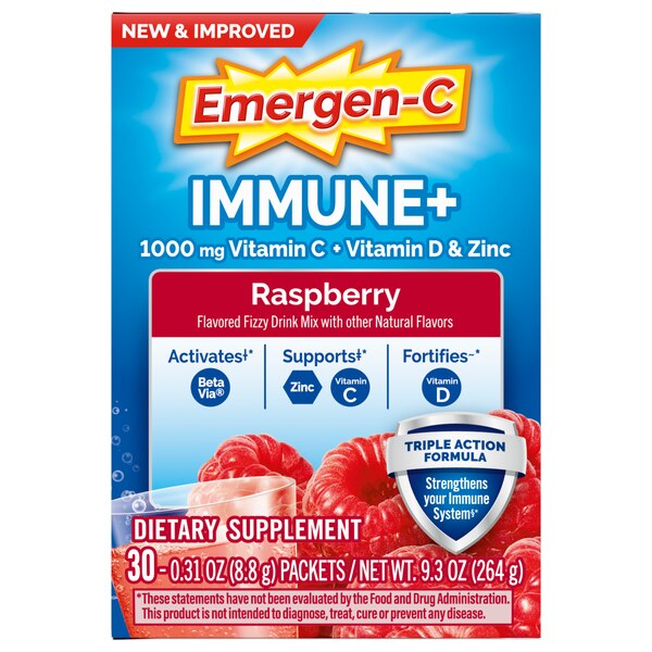 Emergen-C Immune+ 1000mg Vitamin C Powder, 30 CT