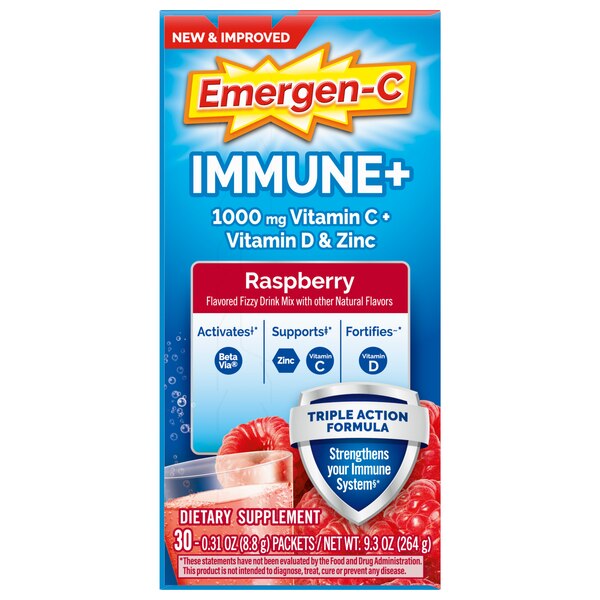Emergen-C Immune+ 1000mg Vitamin C Powder, 30 CT