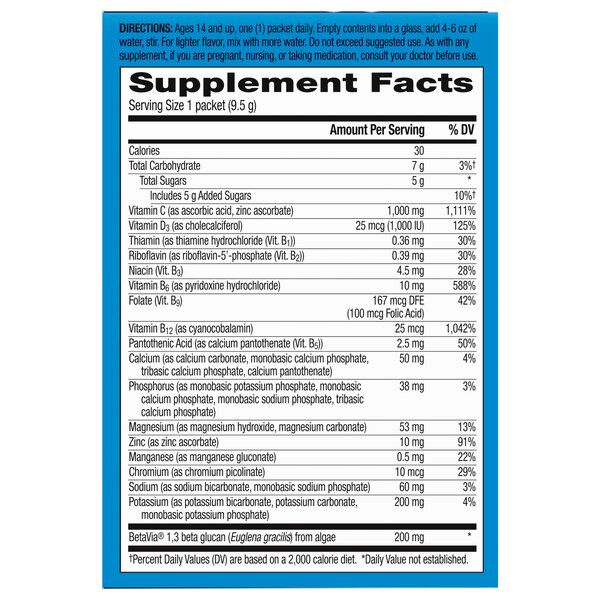 Emergenc-C Immune +Plus Vitamin D Drink Mix, Super Orange, 10 CT