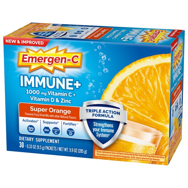 Emergen-C Immune+ 1000mg Vitamin C Powder, 30 CT