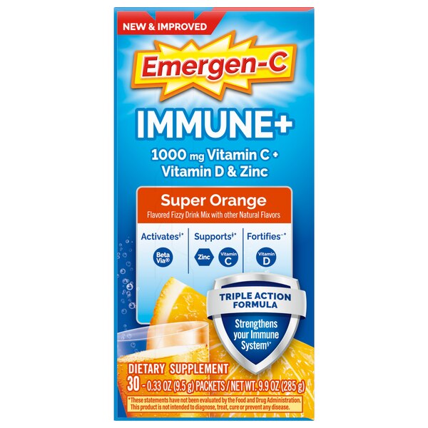 Emergen-C Immune+ 1000mg Vitamin C Powder, 30 CT