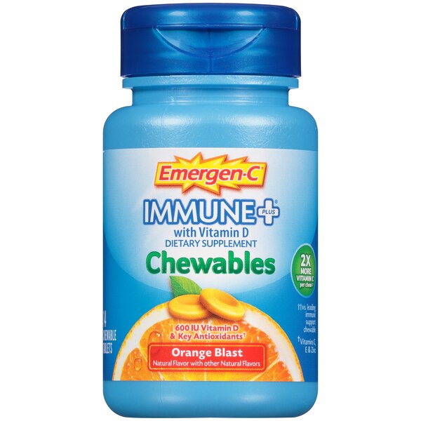 Emergen-C Immune+ with Vitamin D Chewable Tablets, 14 CT