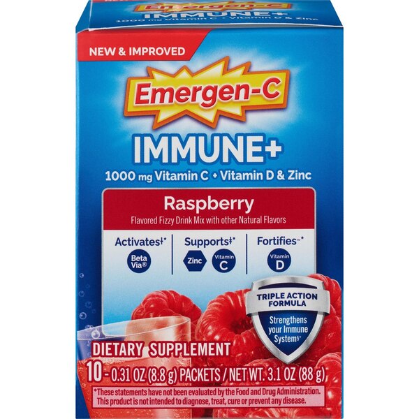 Emergen-C Immune+ Triple Action Powder, 10 ct, 3.1 oz