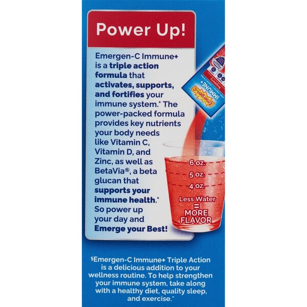 Emergen-C Immune+ Triple Action Powder, 10 ct, 3.1 oz