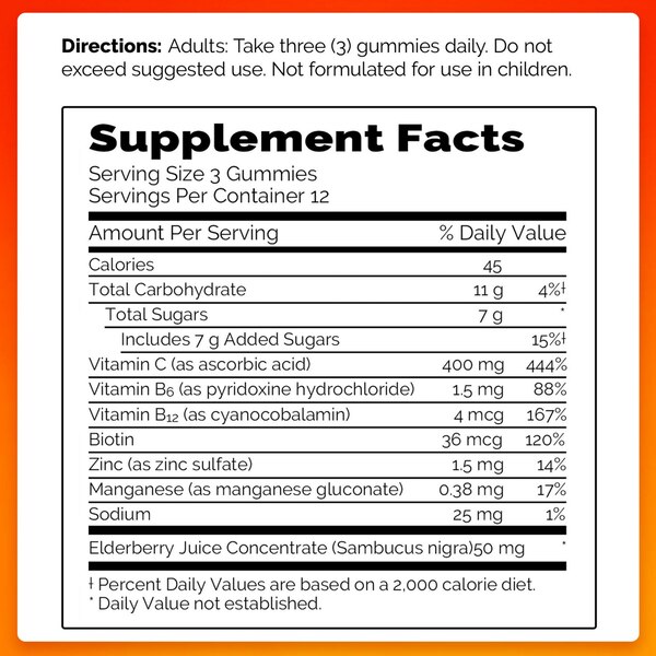 Emergen-C Elderberry Gummies Immune Support, 36 CT