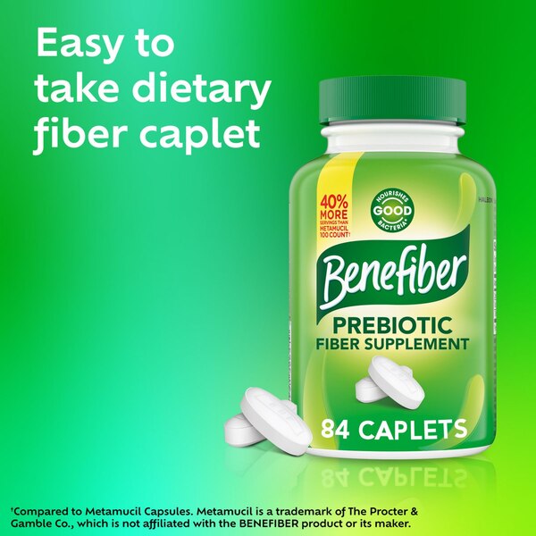 Benefiber Prebiotic Fiber Supplement Caplets, 84 CT