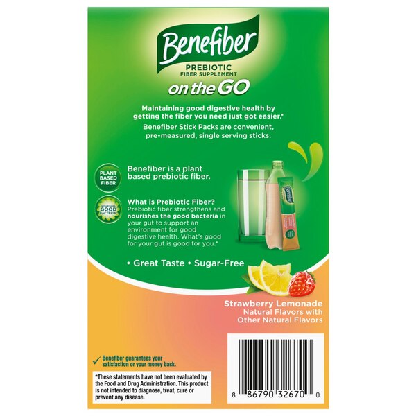 Benefiber Fiber Supplement, Strawberry Lemonade, 24 CT