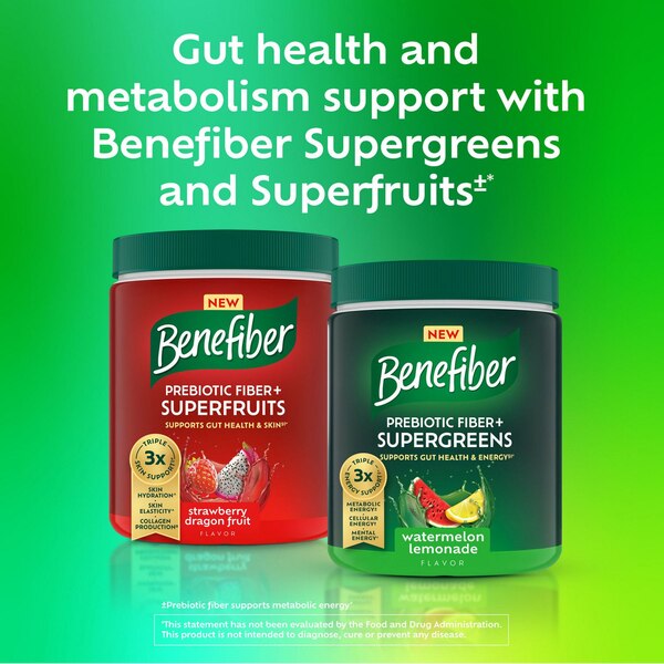 Benefiber Prebiotic Fiber Plus Supergreens, Watermelon Lemonade, 8.81 OZ