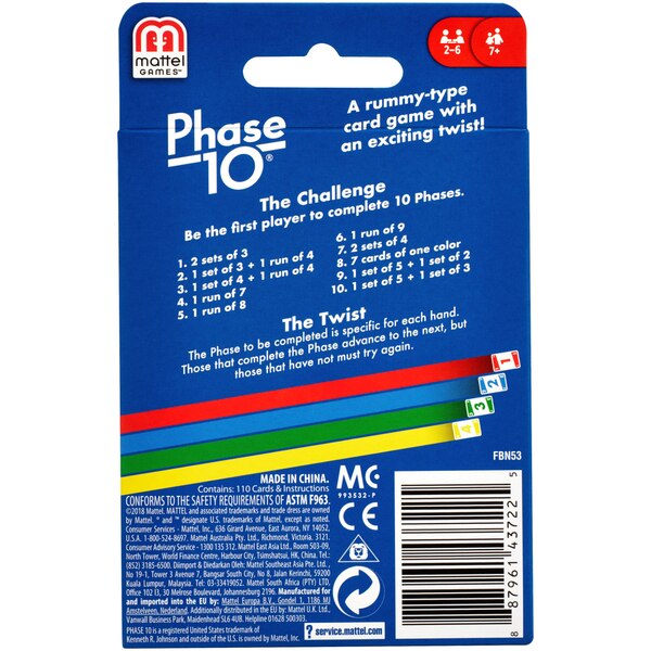 Mattel Phase 10 Card Game