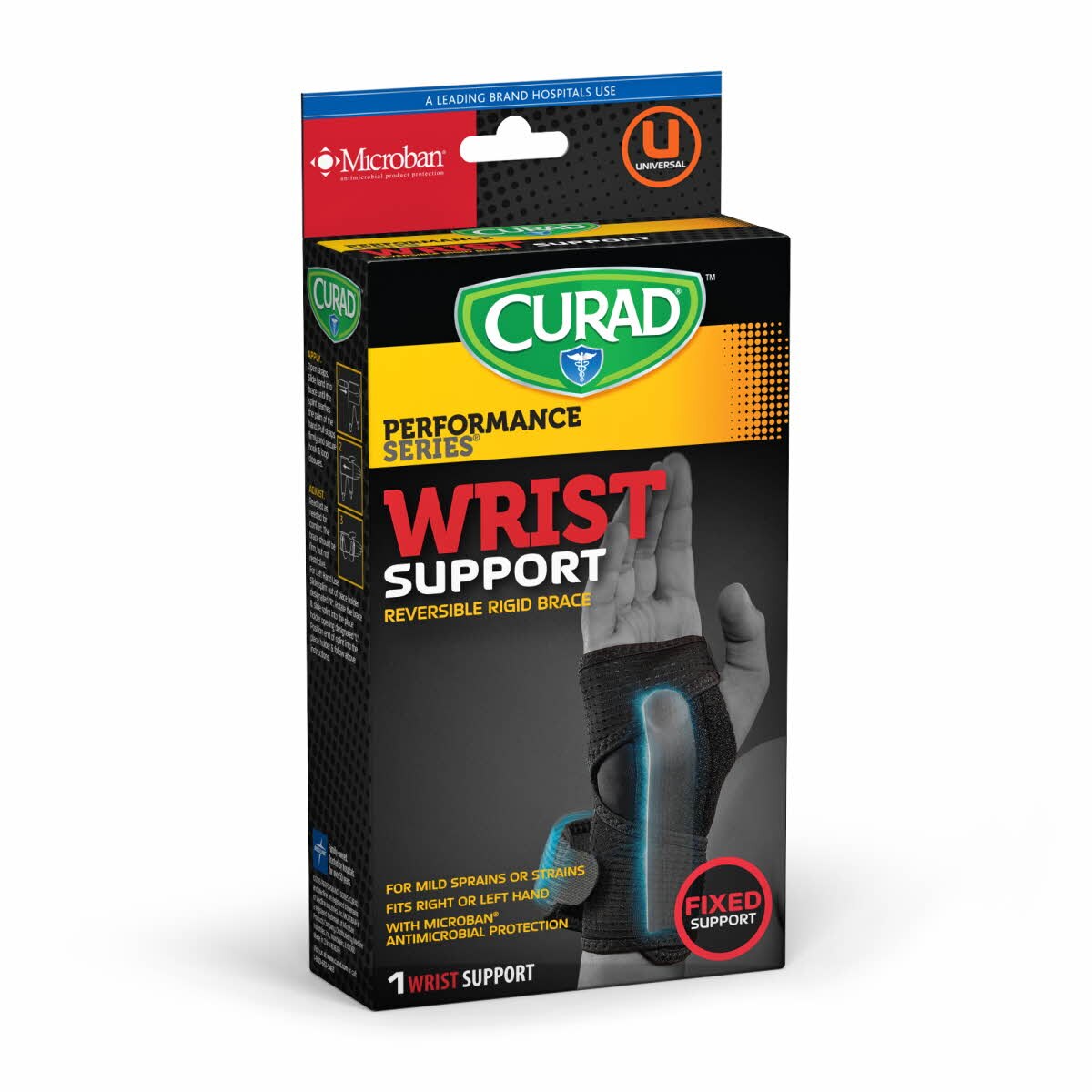 CURAD + - Muñequera rígida reversible + Microban