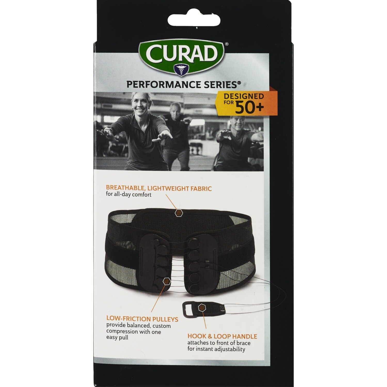 CURAD + Back Support w/ Low-friction pulley