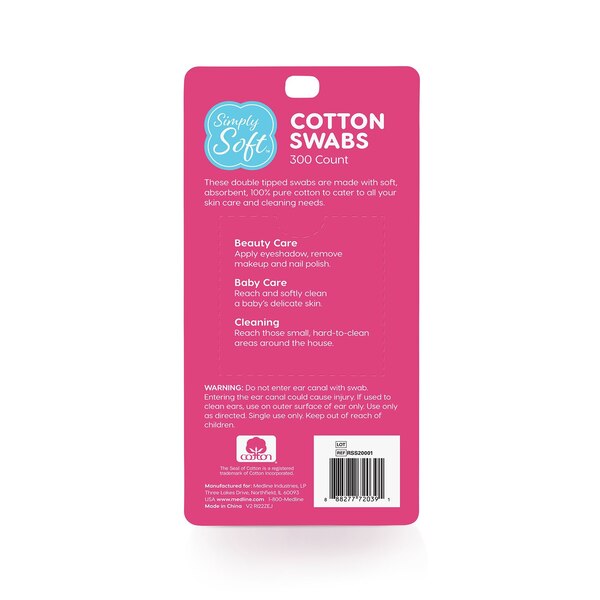 CVS Health Simply Soft Premium Cotton Swabs, 300 CT