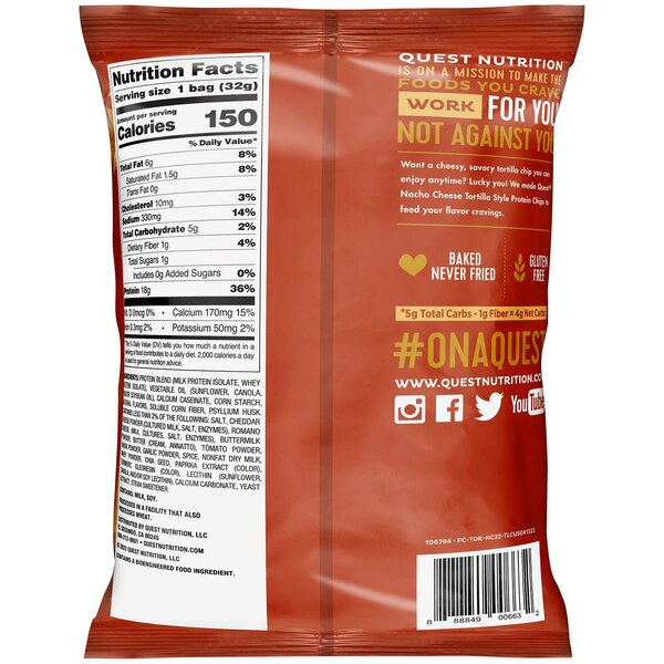 Quest Nutrition Tortilla Style Protein Chips, 1.1 oz