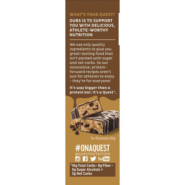Quest Dipped Chocolate Chip Cookie Dough Protein Bar, 4 PK