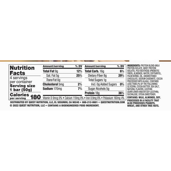 Quest Dipped Chocolate Chip Cookie Dough Protein Bar, 4 PK