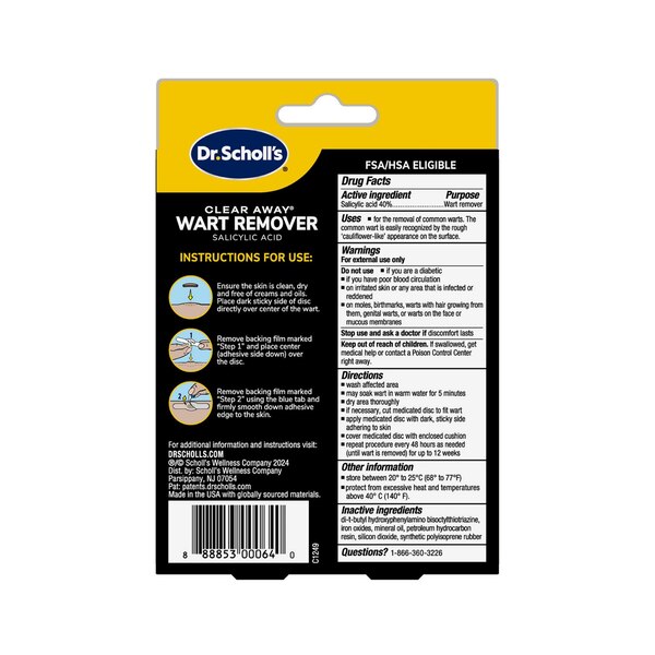 Dr Scholl's Clear Away Duragel Wart Remover Bandages, 12 CT