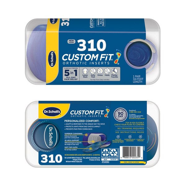 Dr. Scholl’s® Custom Fit® Orthotics 3/4 Length Inserts, CF 310, Insoles Fit Men & Womens Shoes
