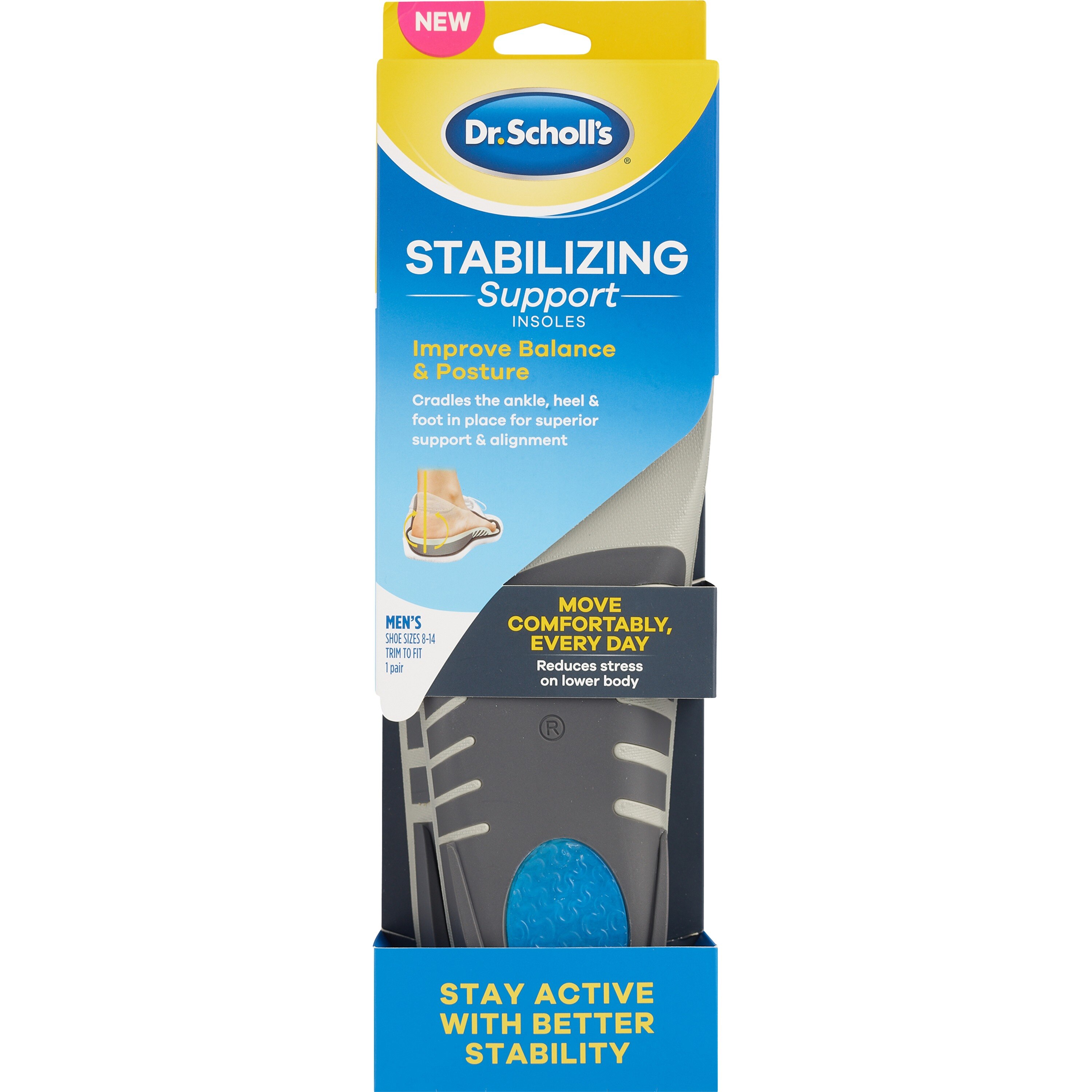 Dr. Scholl's Stabilizing Support Insoles Men (Size 8-14), 1 Pair