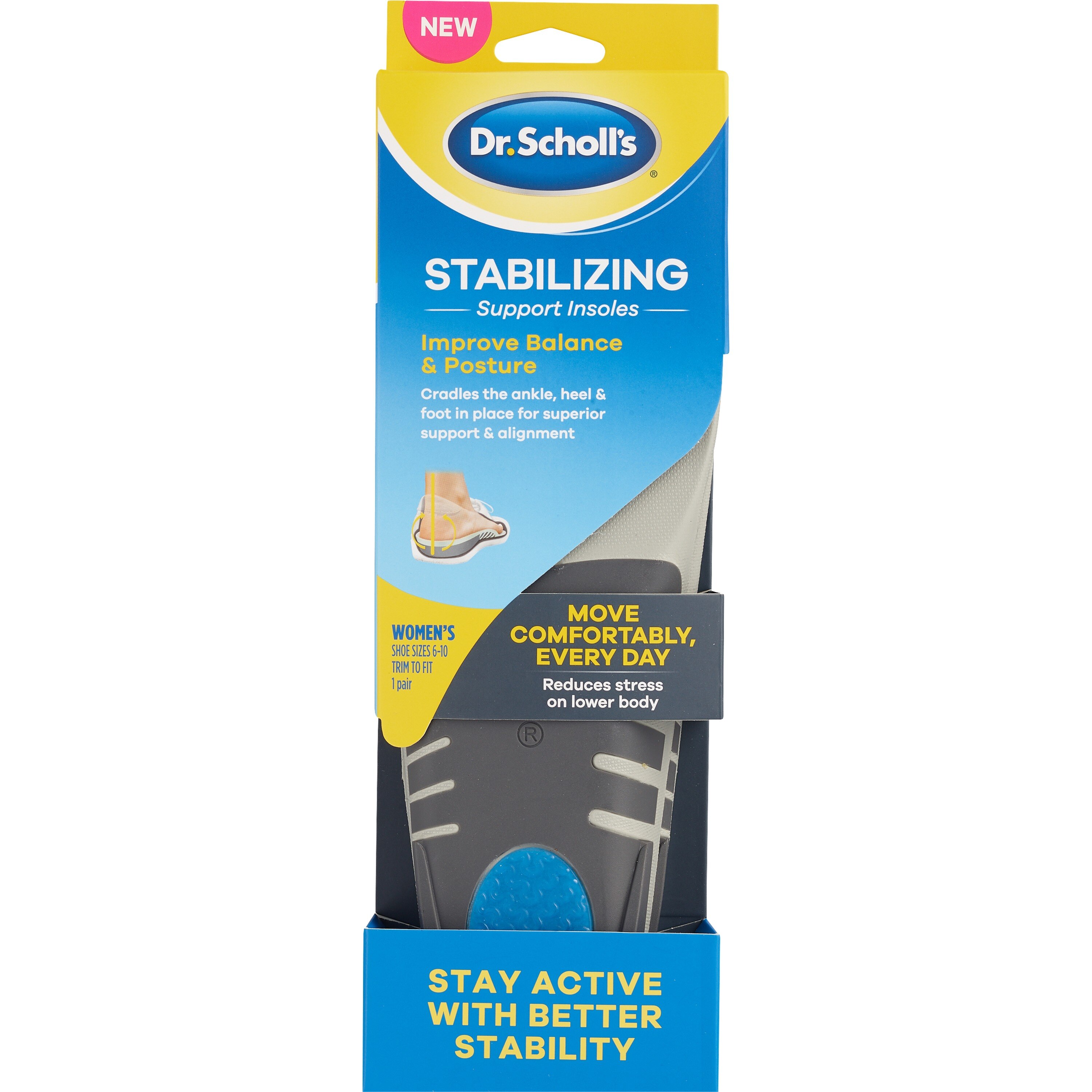 Dr. Scholl's Stabilizing Support Insoles Women (Size 6-10), 1 Pair