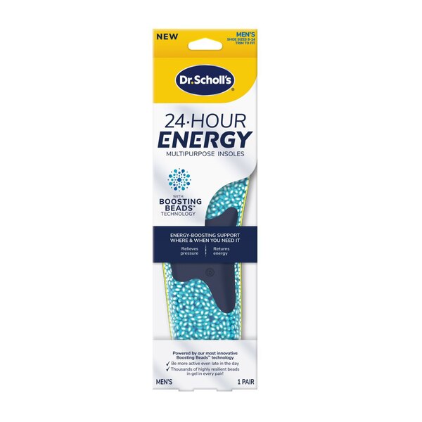 Dr. Scholl's® 24-Hour Energy Multipurpose Insoles, Returns Energy with every step, Relieves Foot Pressure & Tired Achy Feet, Memory Foam & Gel Insert, Men's Shoe Size 8-14, 1 Pair