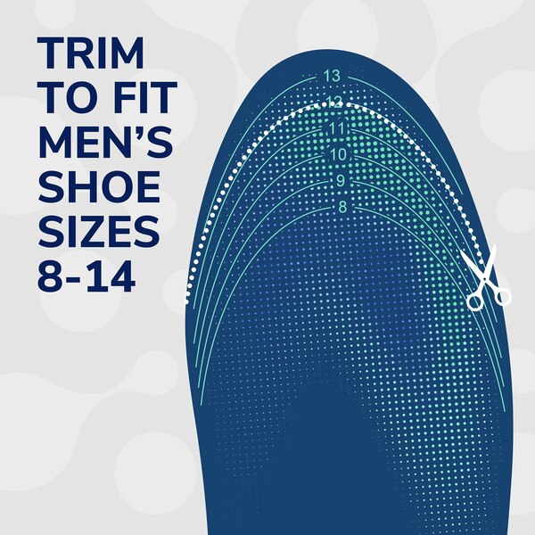 Dr. Scholl's® 24-Hour Energy Multipurpose Insoles, Returns Energy with every step, Relieves Foot Pressure & Tired Achy Feet, Memory Foam & Gel Insert, Men's Shoe Size 8-14, 1 Pair