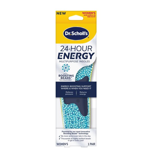 Dr. Scholl's® 24-Hour Energy Multipurpose Insoles, Returns Energy with every step, Relieves Foot Pressure & Tired Achy Feet, Memory Foam & Gel Insert, Women's Shoe Size 6-10, 1 Pair