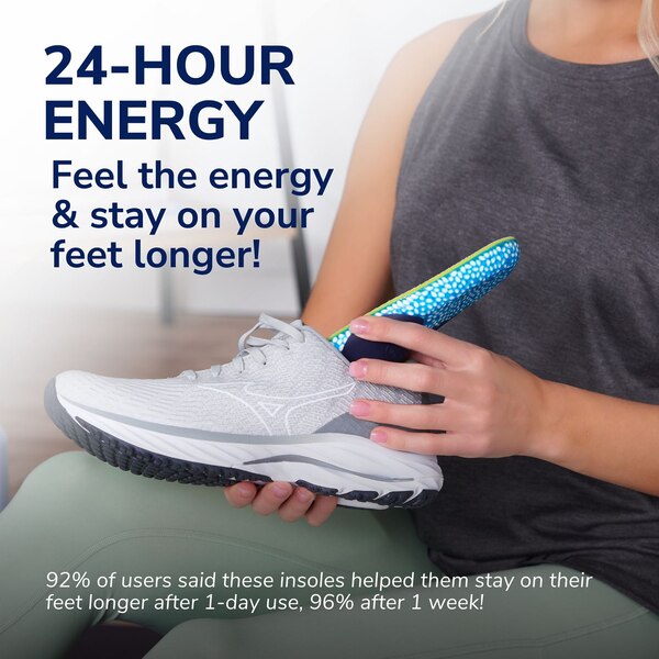 Dr. Scholl's® 24-Hour Energy Multipurpose Insoles, Returns Energy with every step, Relieves Foot Pressure & Tired Achy Feet, Memory Foam & Gel Insert, Women's Shoe Size 6-10, 1 Pair