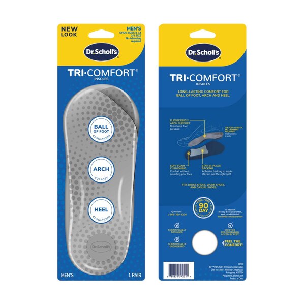 Dr. Scholl's Men's Tri-Comfort Insoles, Size 8-12