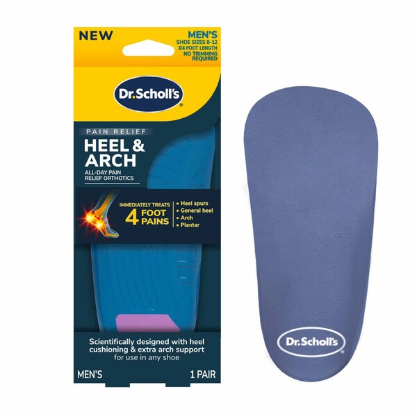 Dr. Scholl's Men's Heel Pain Relief Orthotics, Size 8-12