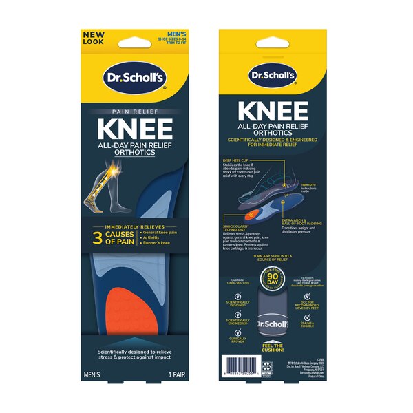 Dr. Scholl's Men's Knee Pain Relief Orthotics, Size 8-14, 1 pair