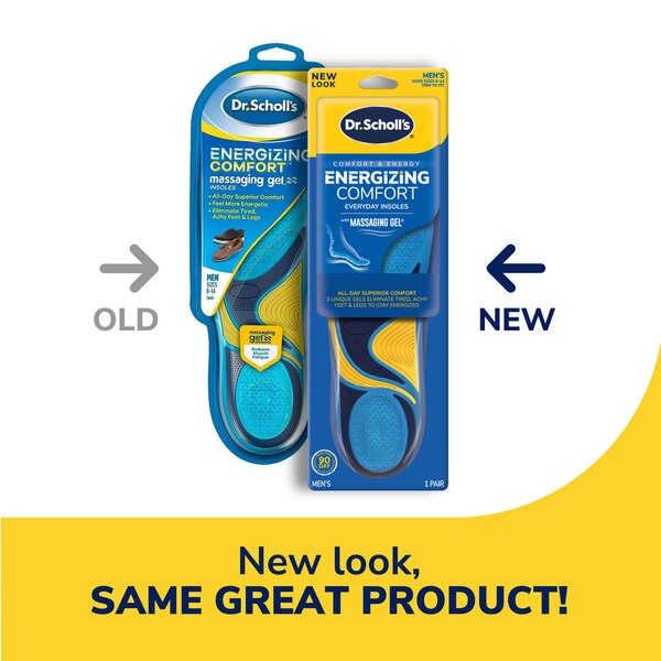 Dr. Scholl's Men's Comfort and Energy Massaging Gel Insoles, Size 8-14, 1 pair