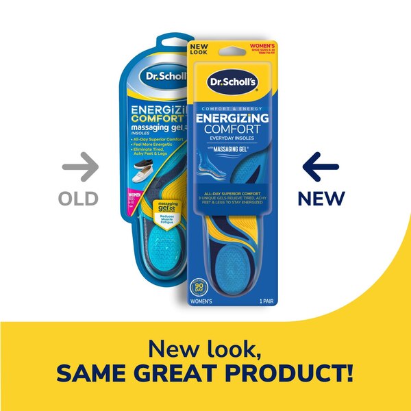 Dr. Scholl's Women's Comfort and Energy Massaging Gel Insoles, Size 6-10, 1 pair