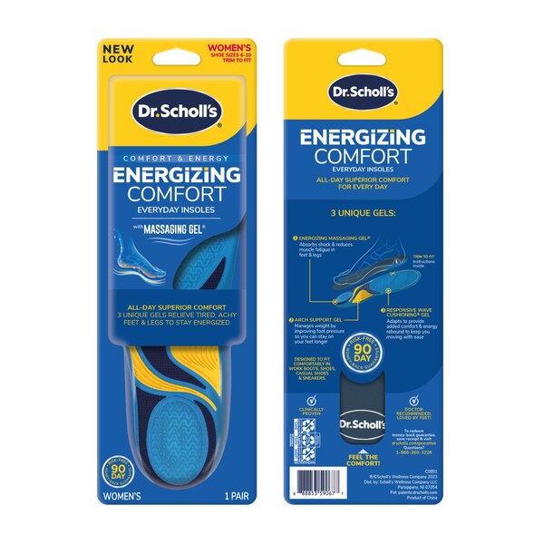 Dr. Scholl's Women's Comfort and Energy Massaging Gel Insoles, Size 6-10, 1 pair