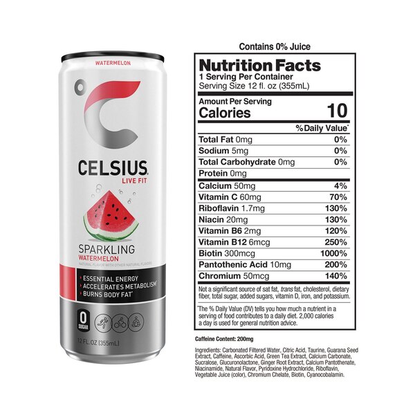 Celsius Live Fit, Sparkling Watermelon 12 OZ