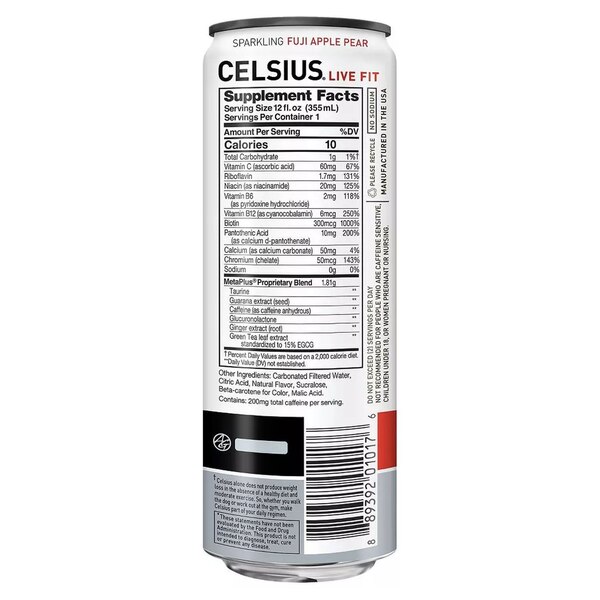 Celsius, Sparkling Fuji Apple, Energy Drink, 12 oz