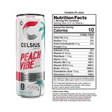 Celsius, Sparkling Peach Vibe Fitness Drink, Zero Sugar, 12 Oz, thumbnail image