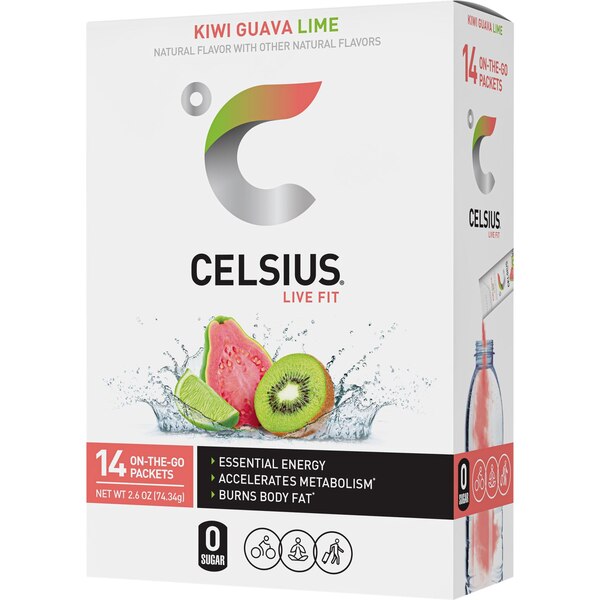 Celsius Kiwi Guava Lime OTG Packets, 6 ct
