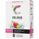 Celsius, On-the-Go Powder Packs, Dragonfruit Lime, 14 ct, thumbnail image