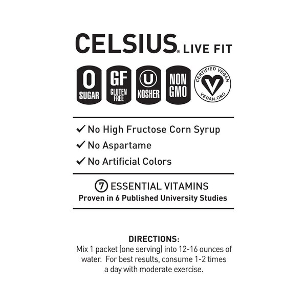 Celsius, On-the-Go Powder Packs, Dragonfruit Lime, 14 ct