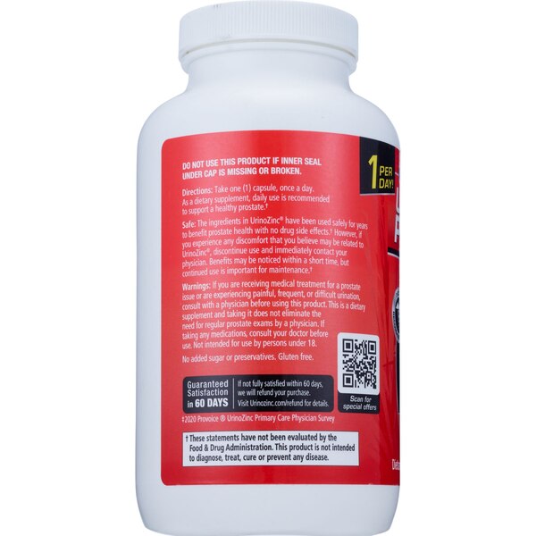 Urinozinc Prostate Dietary Supplement Capsules, 250 CT