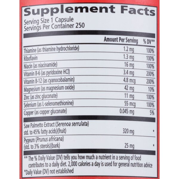 Urinozinc Prostate Dietary Supplement Capsules, 250 CT