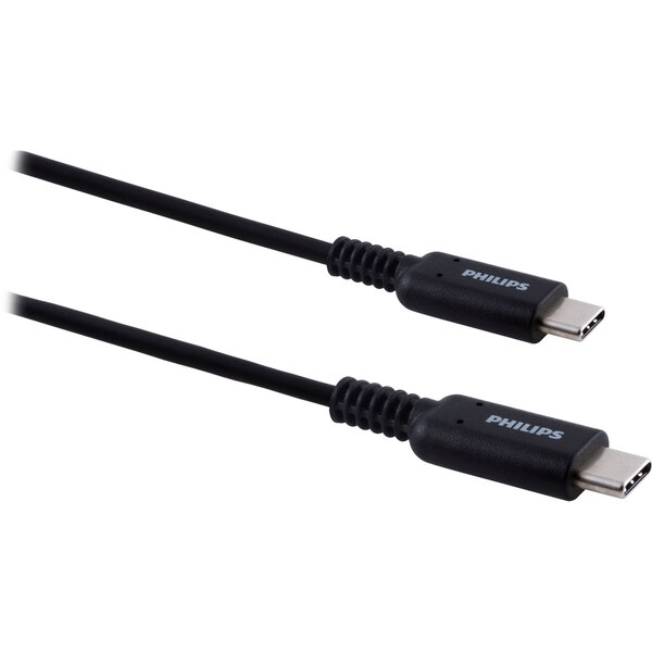 Philips USB-C to USB-C Cable, 6 ft, 60 w, Black